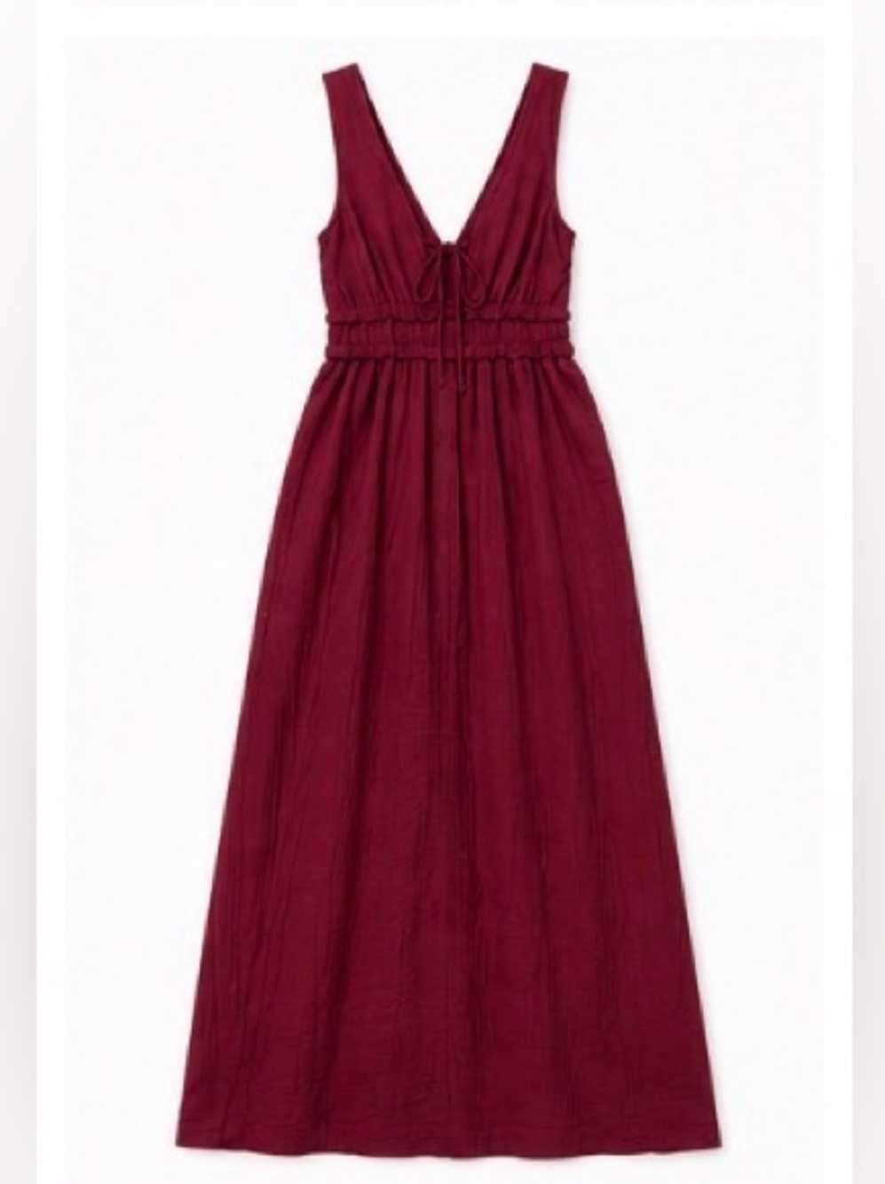 bobi Sleeveless V-Neck Maxi Dress in Wine